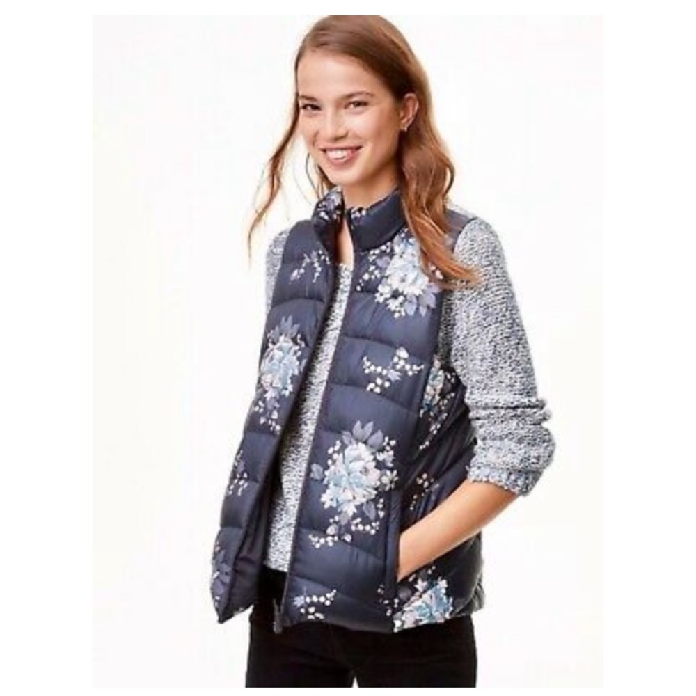 LOFT Petite Floral Puffer Vest